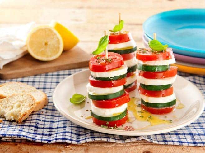 Galbani Mozzarella Caprese Turrets with Cucumber - Galbani