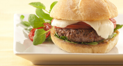 Beef Burgers with Galbani Mozzarella and Tomatoes - Galbani