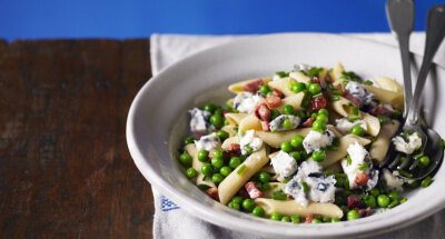 Penne Pasta with Peas, Pancetta and Galbani Dolcelatte - Galbani