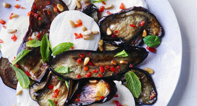 Galbani Mozzarella, Aubergine, Chilli and Mint Salad - Galbani